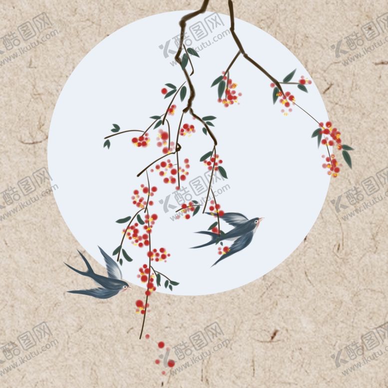 编号：83631607030734483832【酷图网】源文件下载-手绘古风花卉