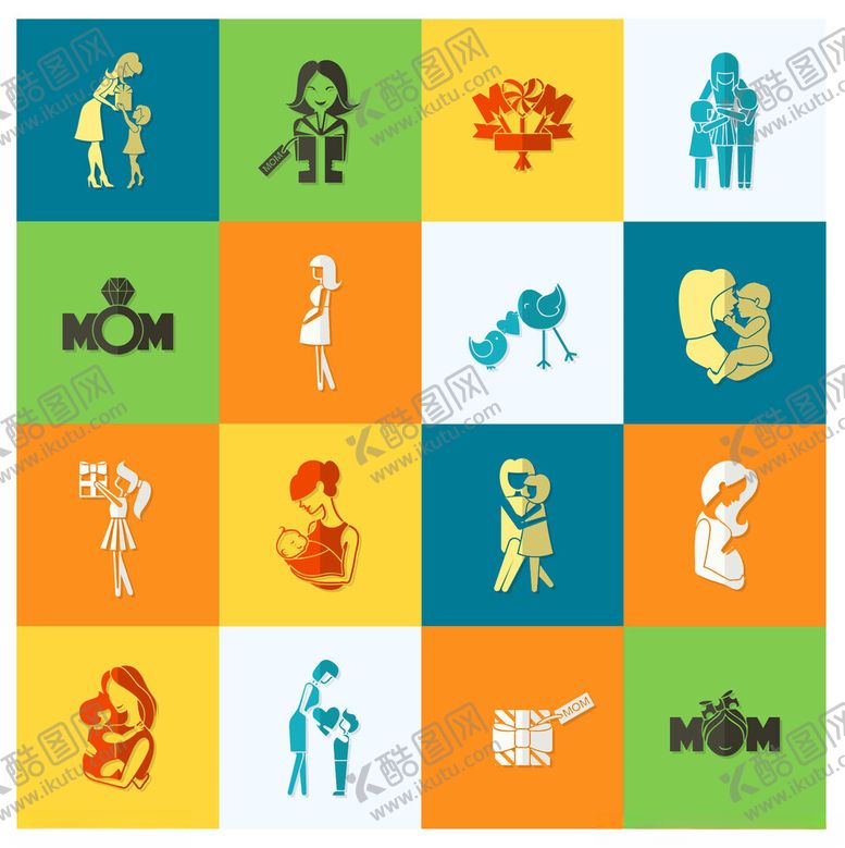 编号：50607703312259195751【酷图网】源文件下载-多彩人物图标集合