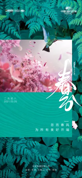 春分节气海报花卉天二十四