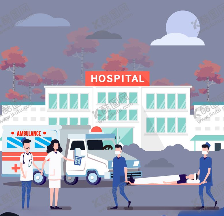 编号：80347407141619482154【酷图网】源文件下载-创意医院救护车急救场景