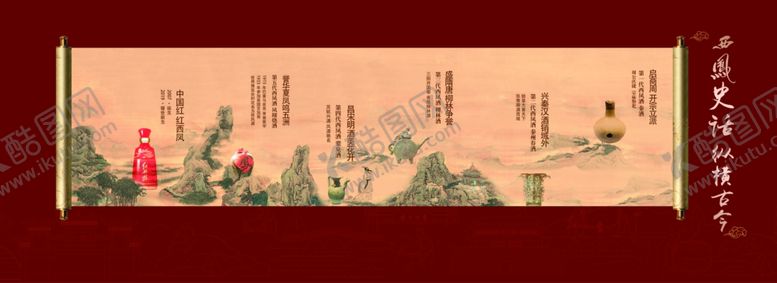 编号：80577711020818251094【酷图网】源文件下载-西凤酒历史横幅画作