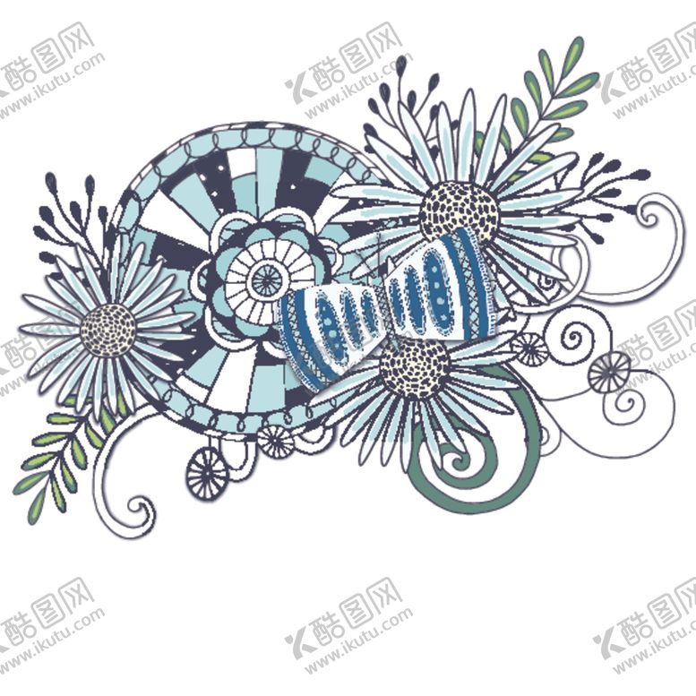 编号：97575507070204582484【酷图网】源文件下载-小清新花朵植物插画