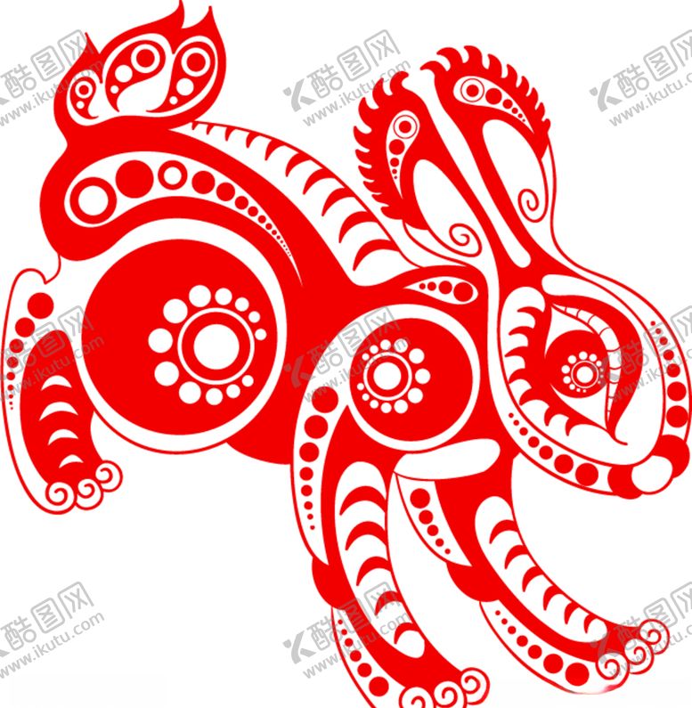 编号：69574607030657361232【酷图网】源文件下载-中国风兔子窗花剪纸