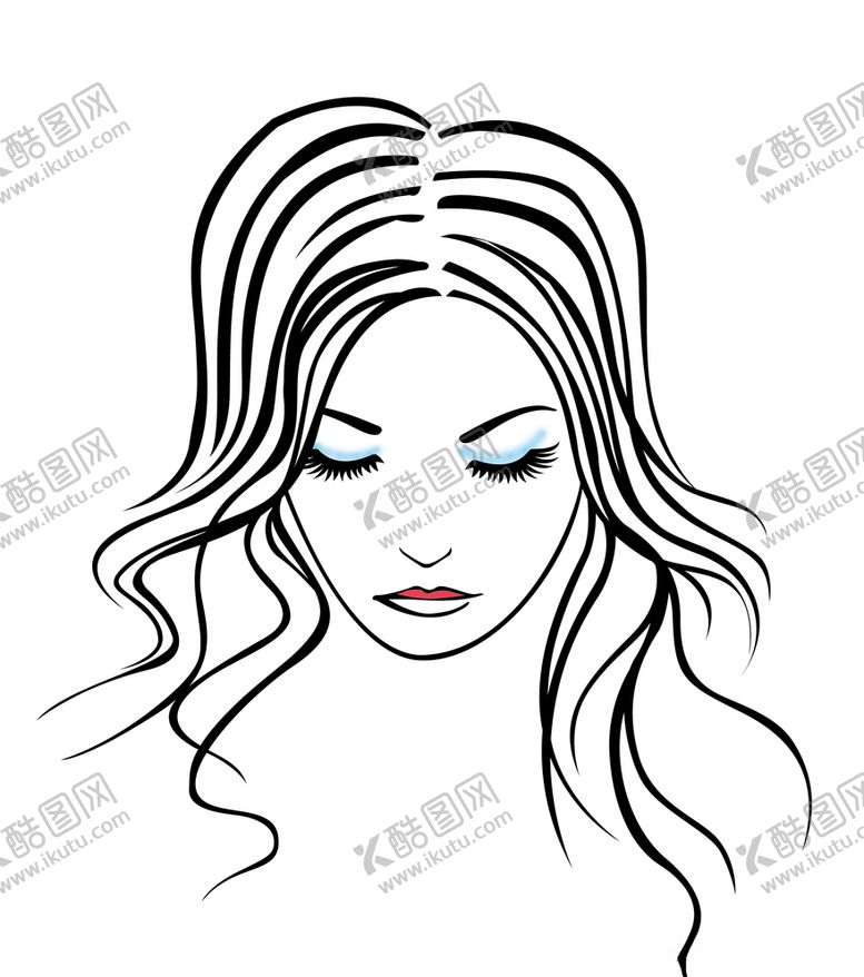 编号：39323810100554443063【酷图网】源文件下载-女孩矢量头发