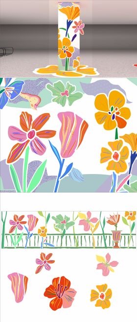 现代商场商业春季花朵美陈装饰