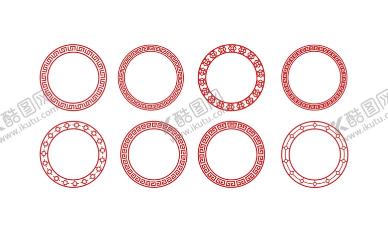 编号：55283001300125154244【酷图网】源文件下载-中式圆形花纹边框