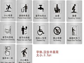 小心地滑等安全警告logo 