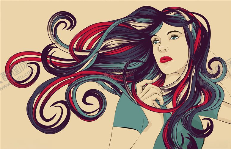 编号：98507609120834401003【酷图网】源文件下载-秀发女郎