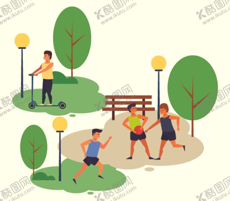编号：43769407092224313523【酷图网】源文件下载-运动主题扁平化插画
