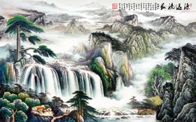 玄关装饰画源远流长飘带