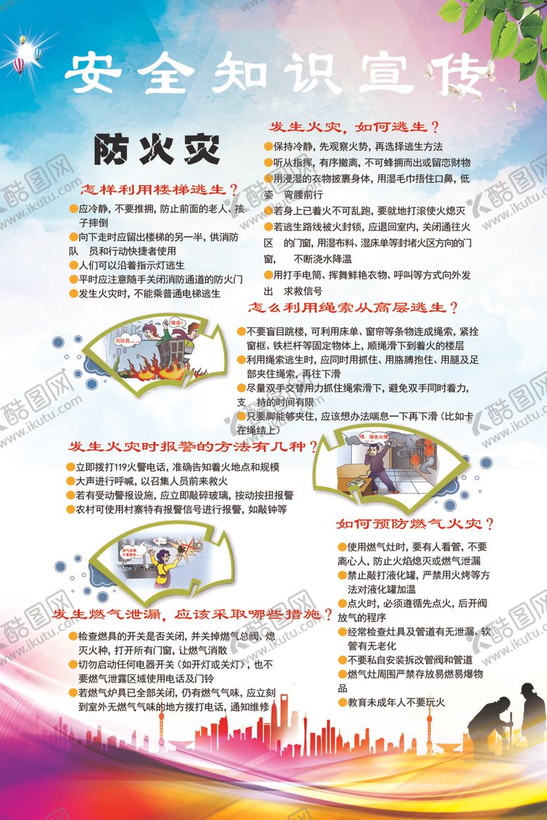 编号：31043104201607331970【酷图网】源文件下载-安全知识宣传火灾