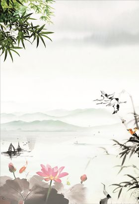 荷花水墨画