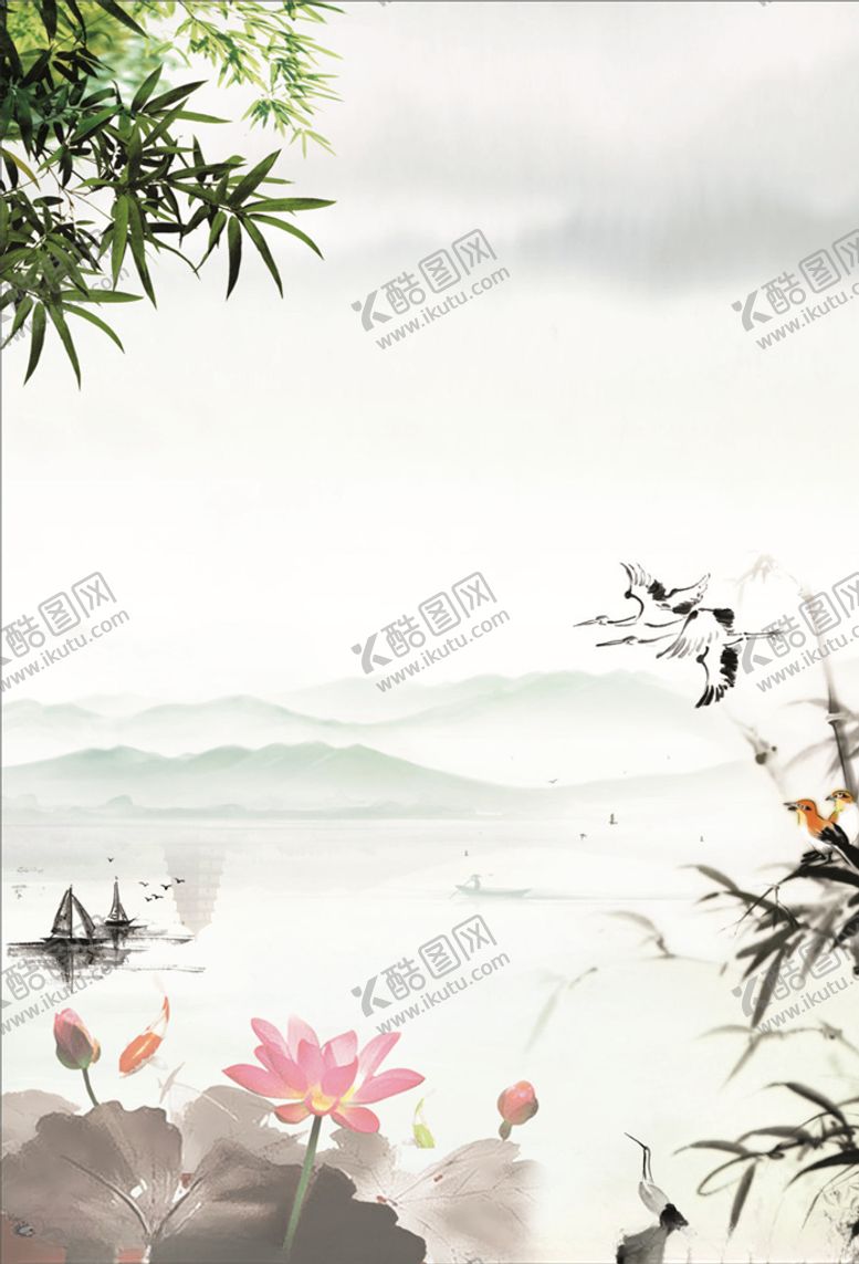 编号：55048705140449437745【酷图网】源文件下载-水墨画荷花