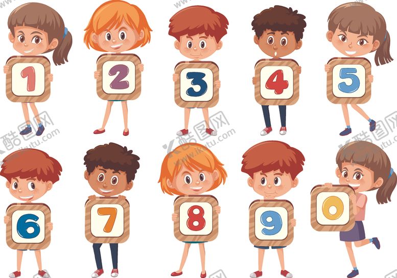 编号：47301009241917212374【酷图网】源文件下载-卡通儿童和数字