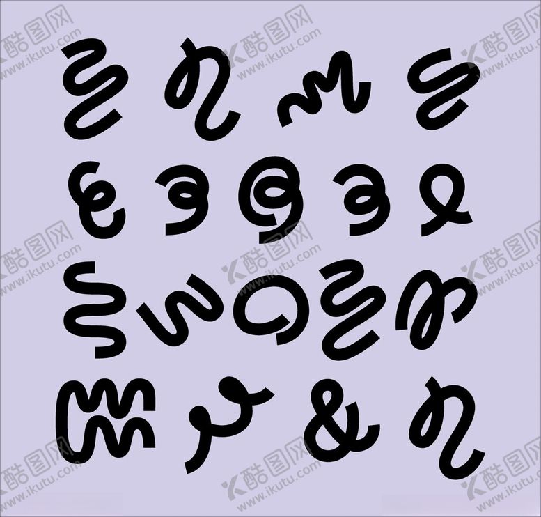 编号：90019604052216501679【酷图网】源文件下载-独特手写字母图案设计