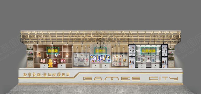 编号：31372404200409113796【酷图网】源文件下载-电玩城动漫城吧台效果图