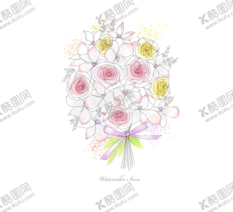 编号：82362507021857563775【酷图网】源文件下载-彩绘花朵花束