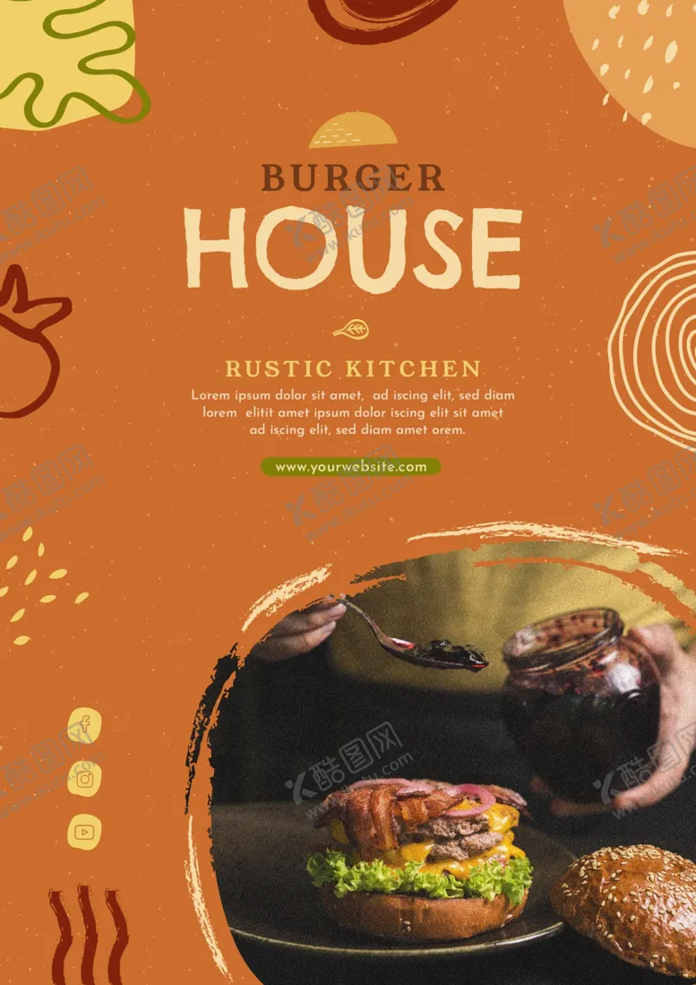 编号：21152009210836411177【酷图网】源文件下载-汉堡海报