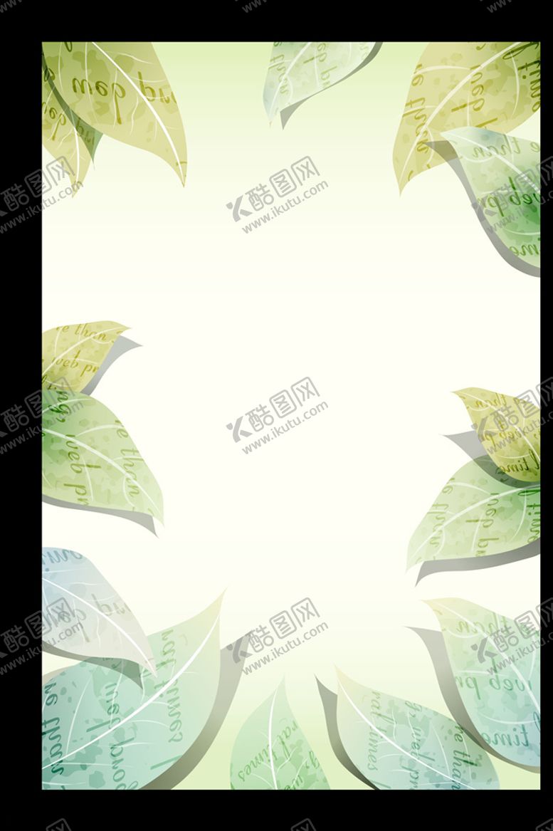 编号：66918507060813406060【酷图网】源文件下载-矢量清新树叶背景