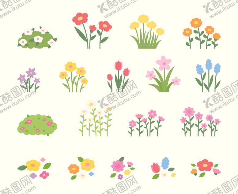 编号：67801904250707562134【酷图网】源文件下载-卡通花卉素材