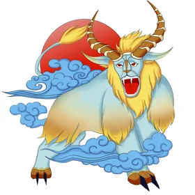 山海经神兽手绘龙凤psd国潮游戏