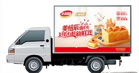 达利食品美焙辰小货车车体广告