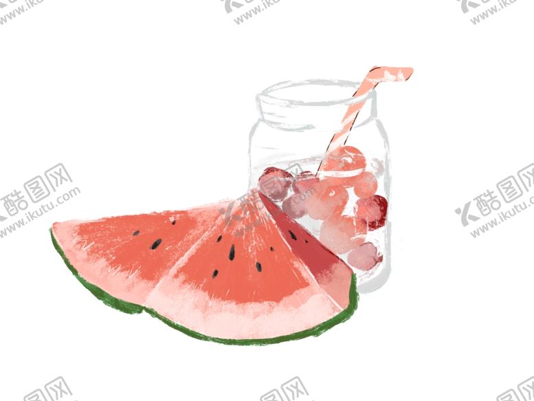 编号：28388806241228358746【酷图网】源文件下载-西瓜饮品插画