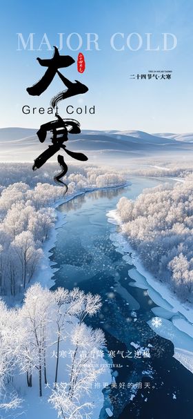 小寒大寒灯笼意境节气海报