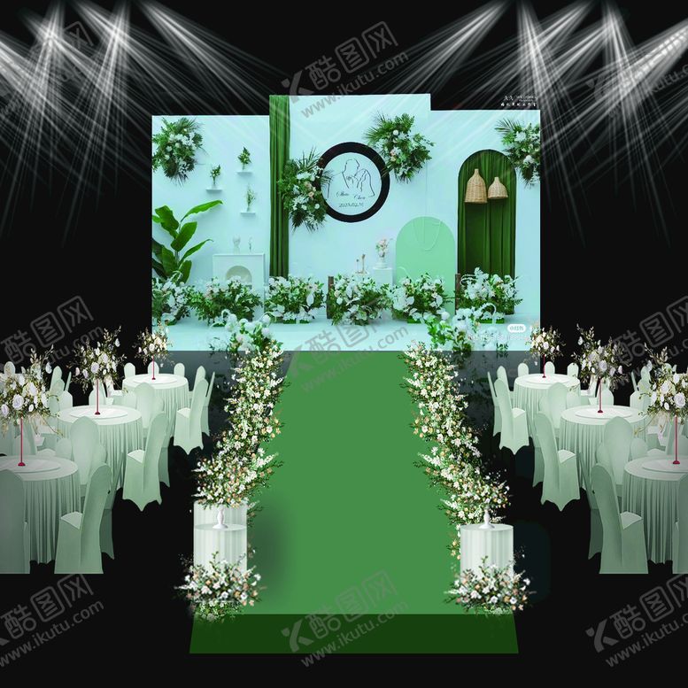 编号：90864309202156448597【酷图网】源文件下载-婚礼白绿色