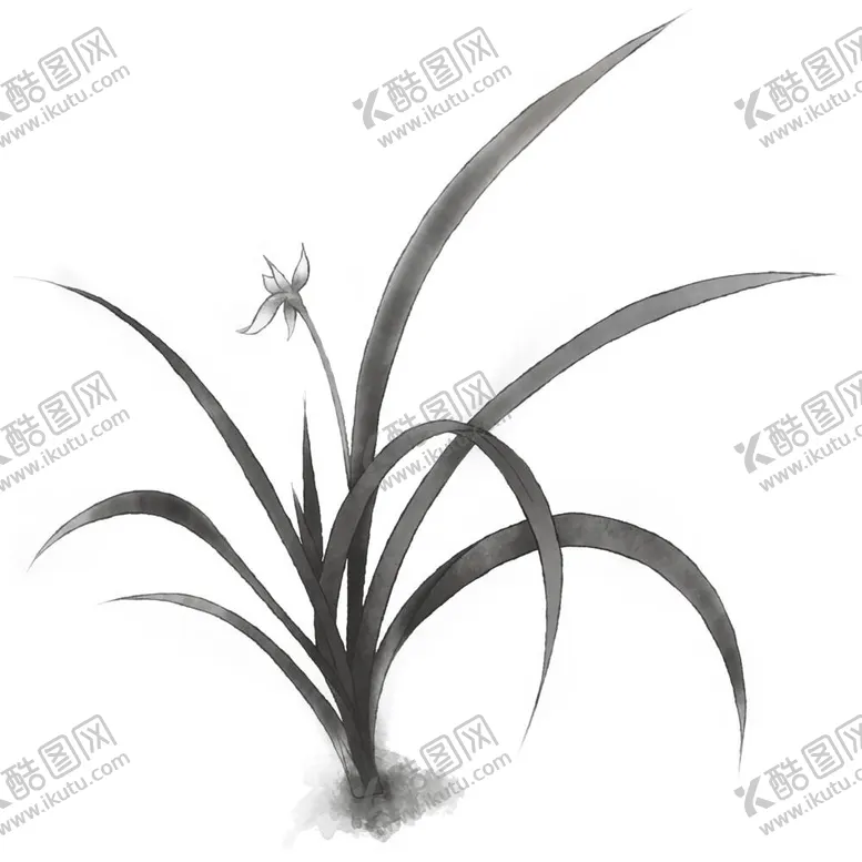 编号：30866512050449343715【酷图网】源文件下载-水墨兰花PNG  