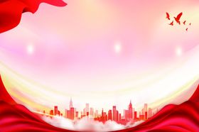 红色背景大气舞台科技活动