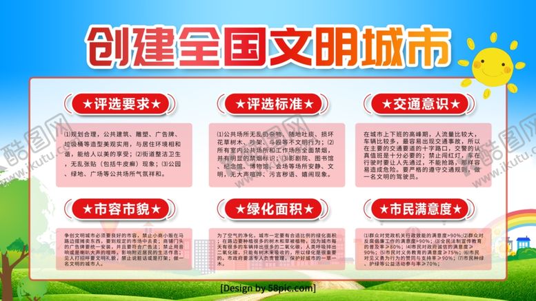 编号：23265010231439488041【酷图网】源文件下载-创建文明城市展板