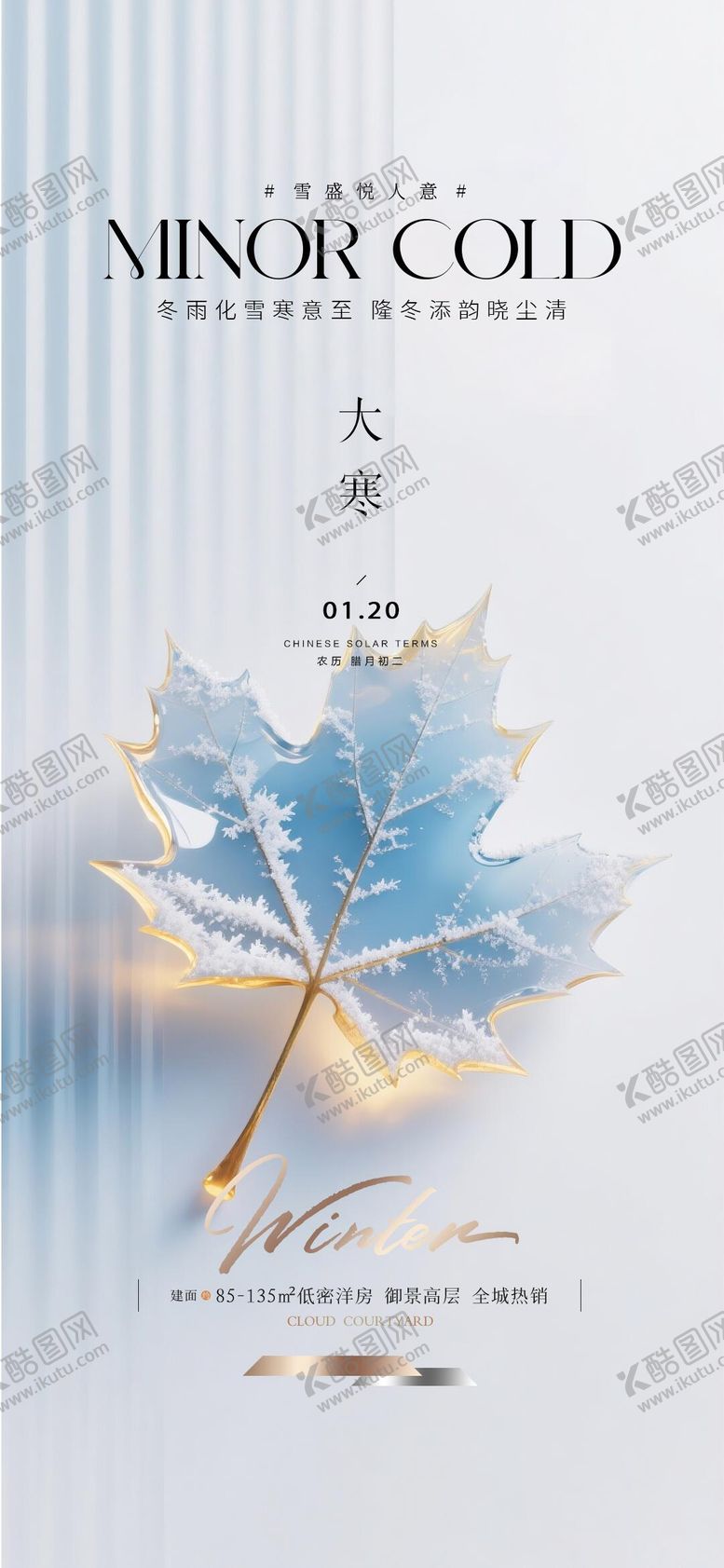 编号：56615001070207318801【酷图网】源文件下载-大寒质感节气海报