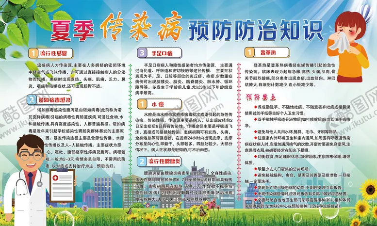 编号：20384709161051445302【酷图网】源文件下载-夏季传染病预防知识