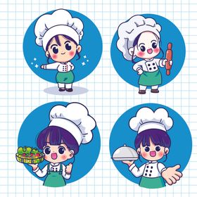 可爱卡通小厨师形象集合