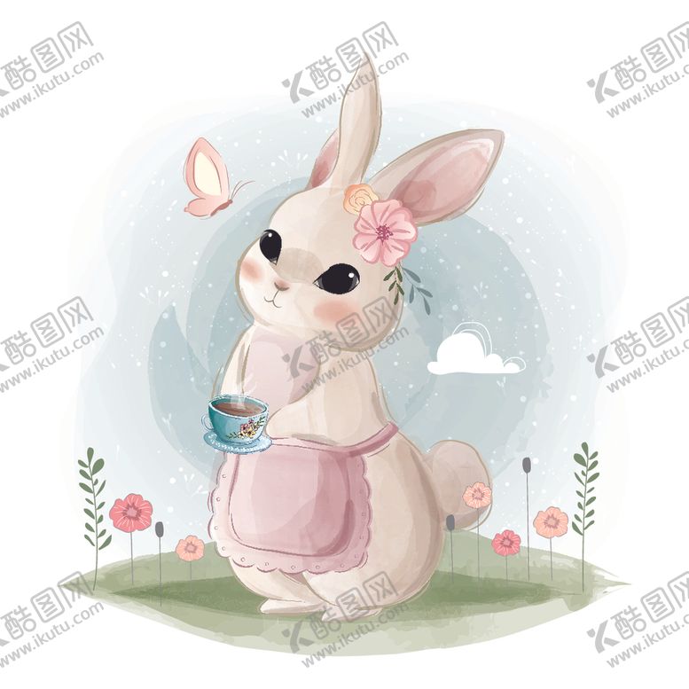 编号：30761209162304181677【酷图网】源文件下载-手绘卡通兔妈妈