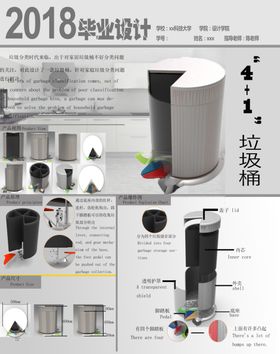 简约风毕业设计作品展览展板模板