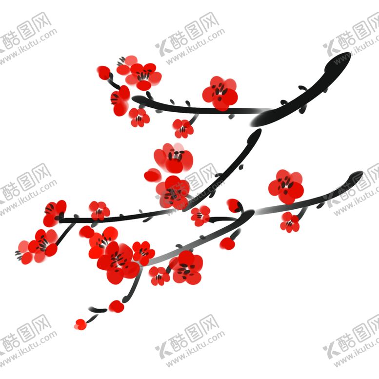 编号：58588305010949398651【酷图网】源文件下载-中国风水墨梅