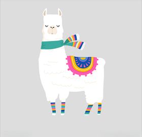 可爱卡通羊驼插画图片