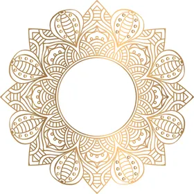 金色复古花纹透明底免抠图