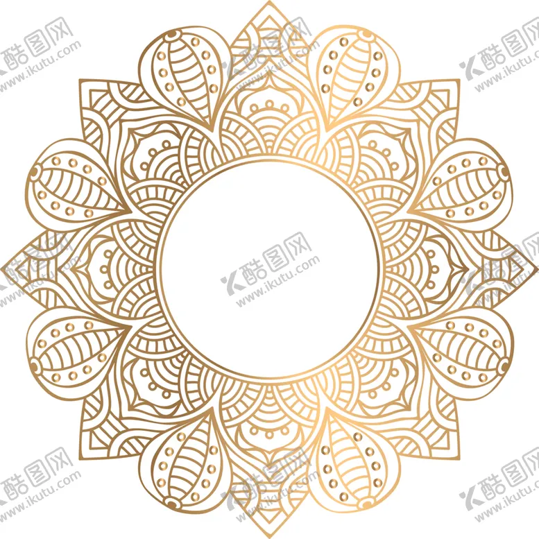 编号：63827002091552203432【酷图网】源文件下载-金色复古花纹透明底免抠图