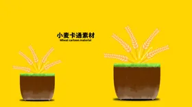 分层蓝色放射黄金分割小麦卡通素