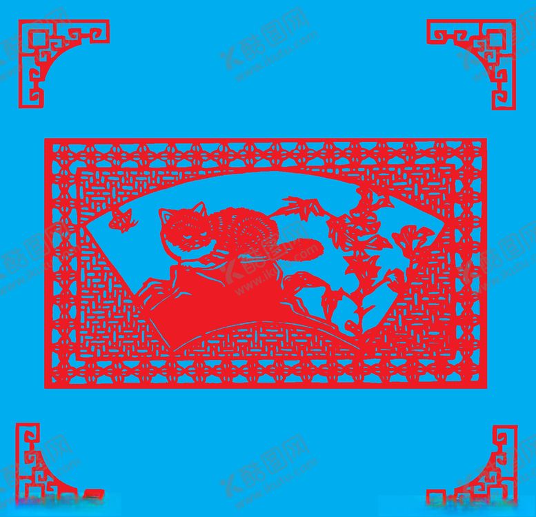 编号：25656407071716243818【酷图网】源文件下载-猫蝶剪纸