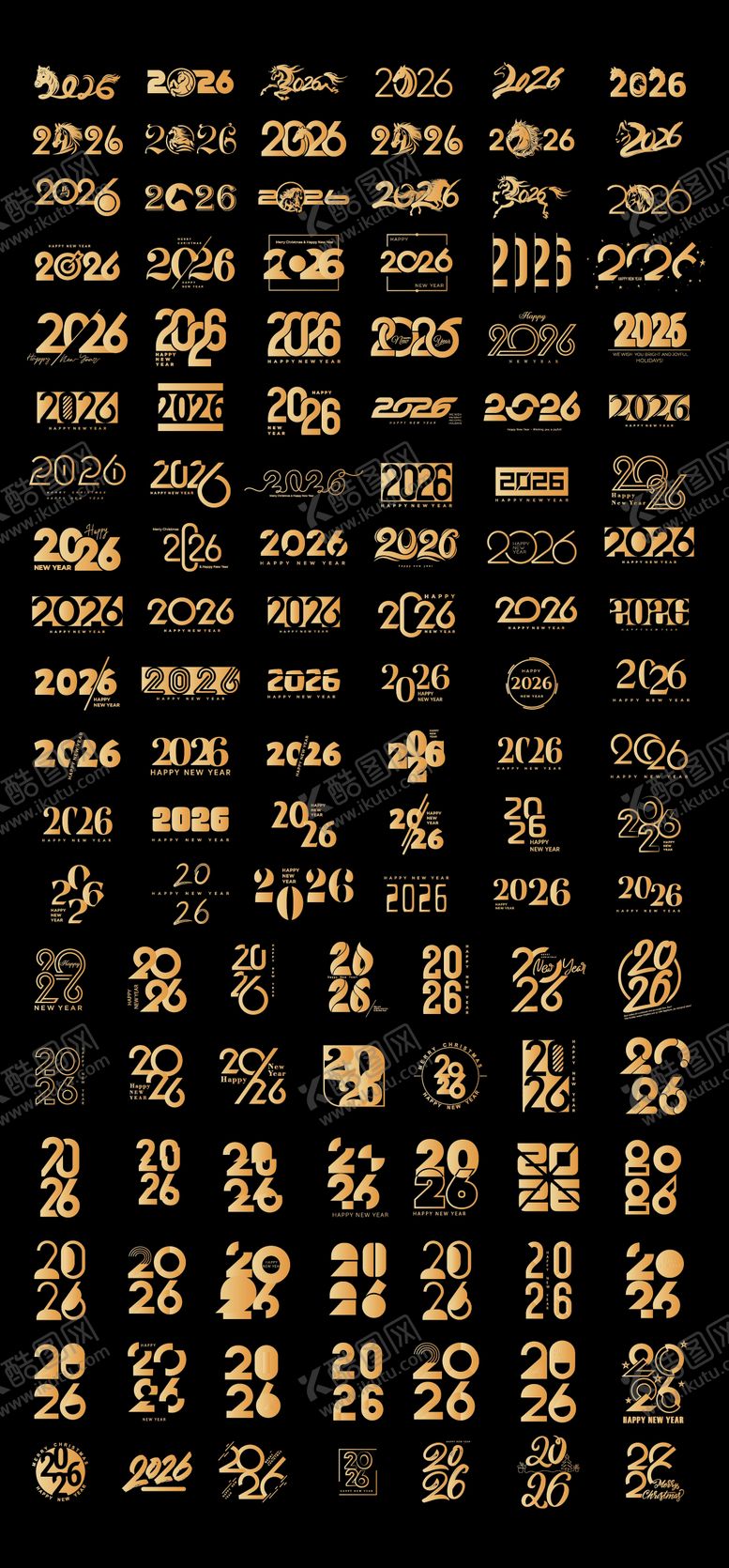 编号：81482401080317304269【酷图网】源文件下载-2026标题数字合集设计