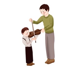 卡通小提琴教学图