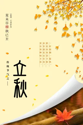 立秋宣传24节气单页地产分
