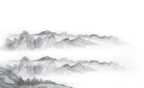 水墨山脉山峰