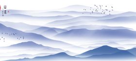水墨背景海报年会展板中国风展板