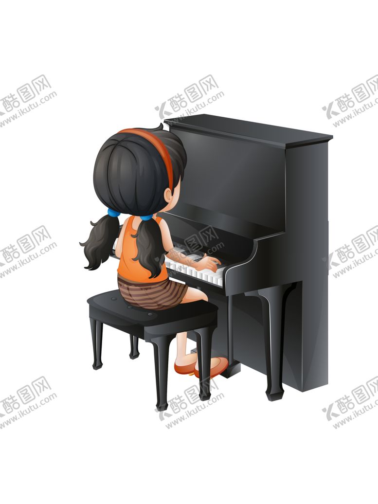 编号：97043906290141154141【酷图网】源文件下载-弹钢琴的小女孩