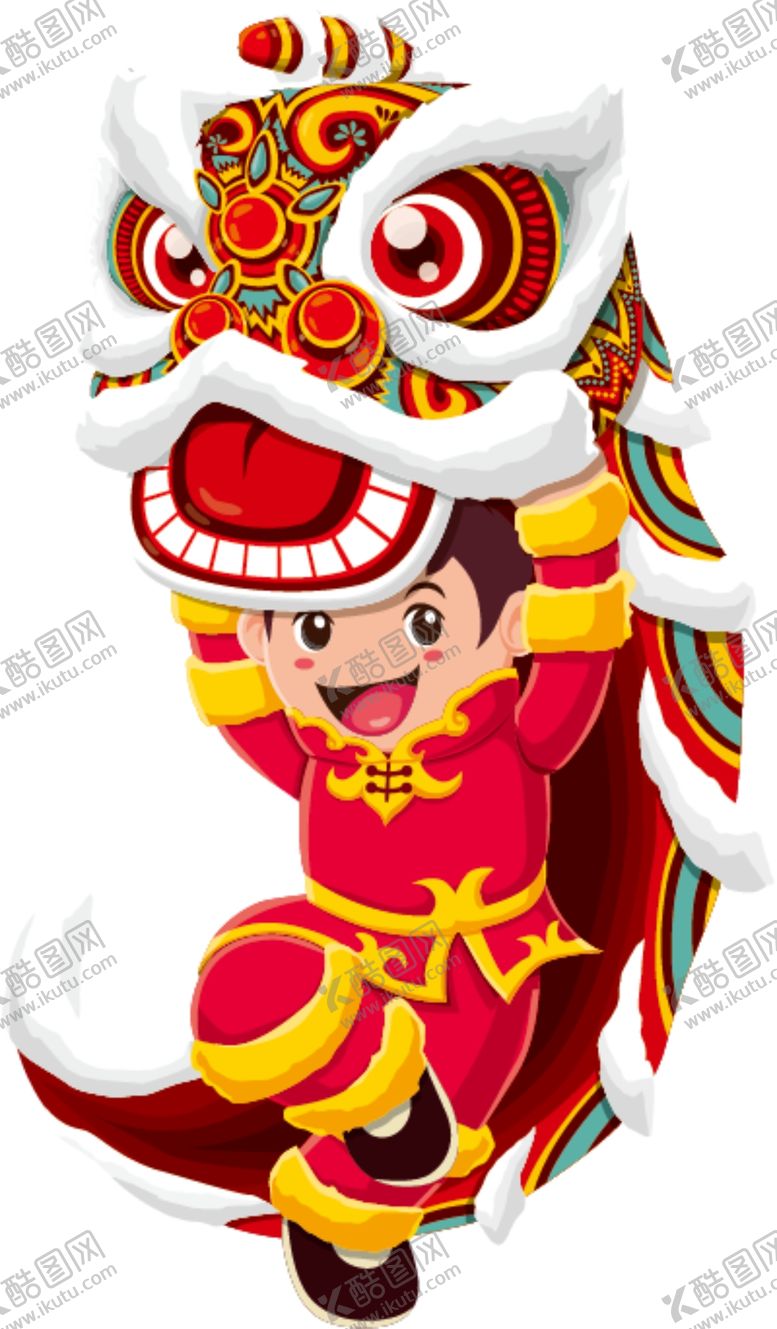 编号：36249609251344292714【酷图网】源文件下载-卡通舞狮图片